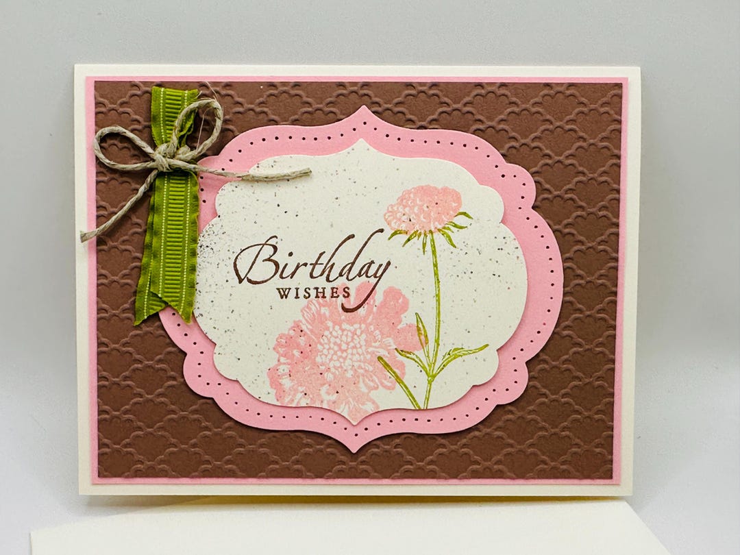 Handmade Birthday Card - Pretty Pink Flowers - Etsy