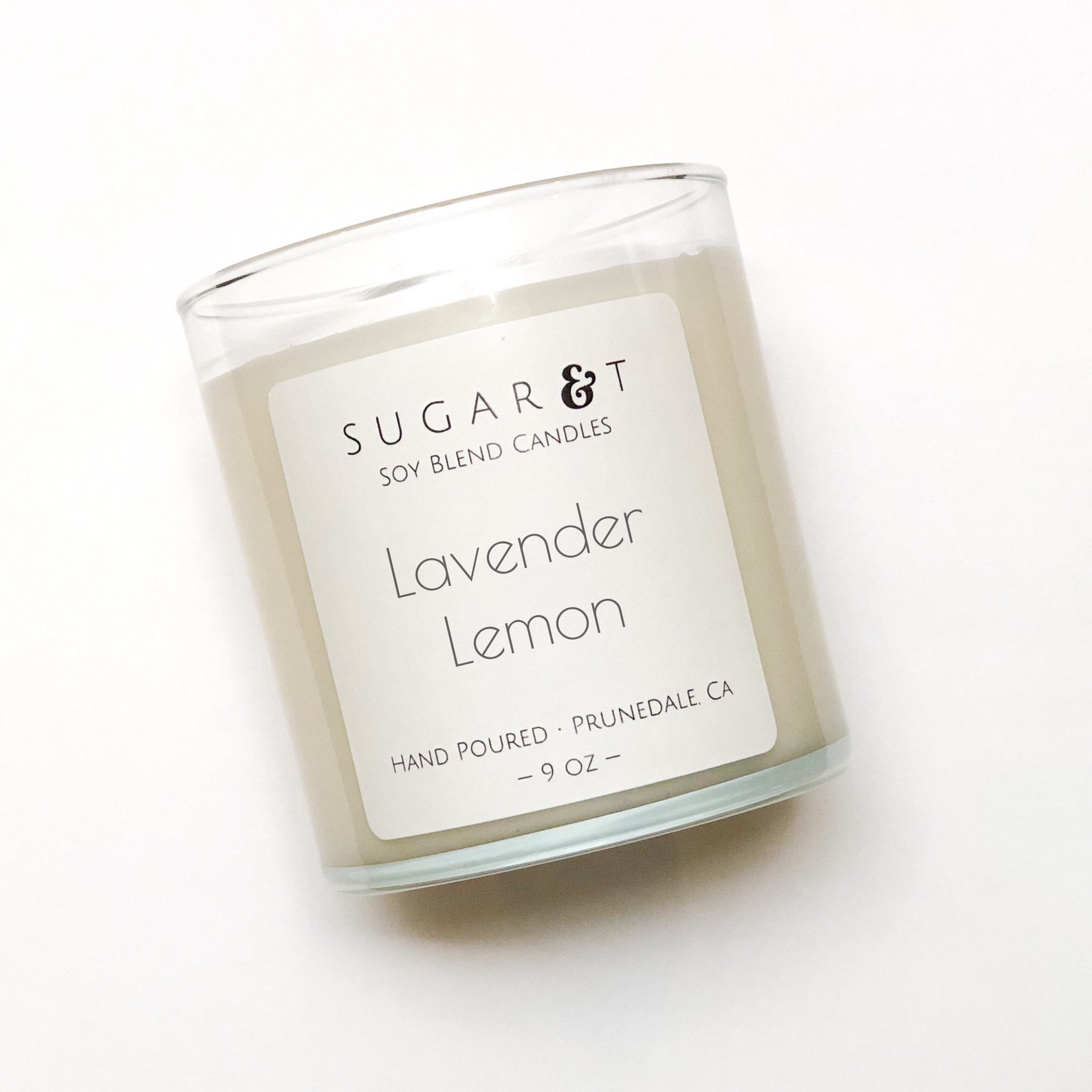 Lavender Lemon Scented Candle 9oz Etsy