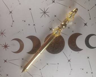 Gold metal beaded pen, gifts for her