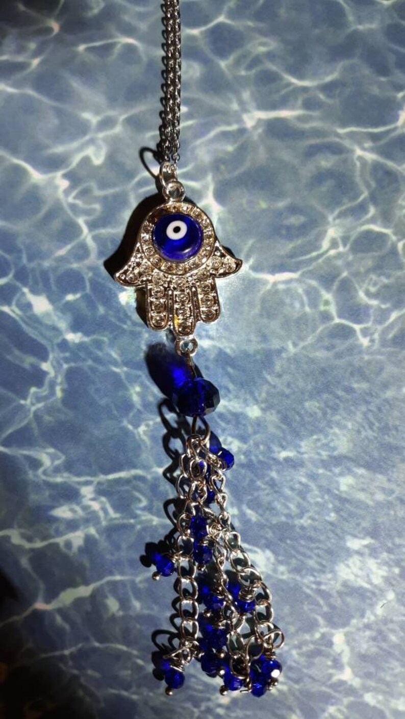 Hamsa hand pendant necklace and earrings set protection Gifts for her