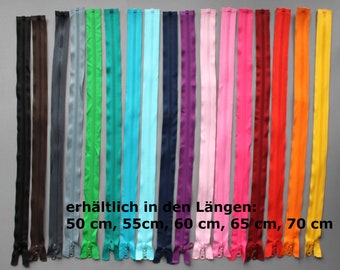 Separable zipper, 50 cm, 55 cm, 60 cm, 65 cm, 70 cm