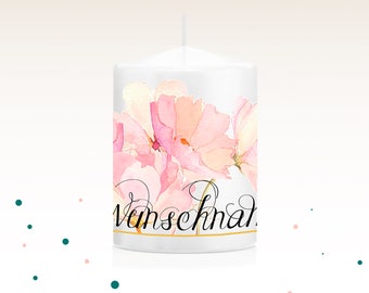 Gastgeschenk Kerze "Birgit", Kerze, Hochzeit, Taufe, Gastgeschenk mit Namen, Namenskarte, Platzkarte, rosa, Tischkarte zur Hochzeit