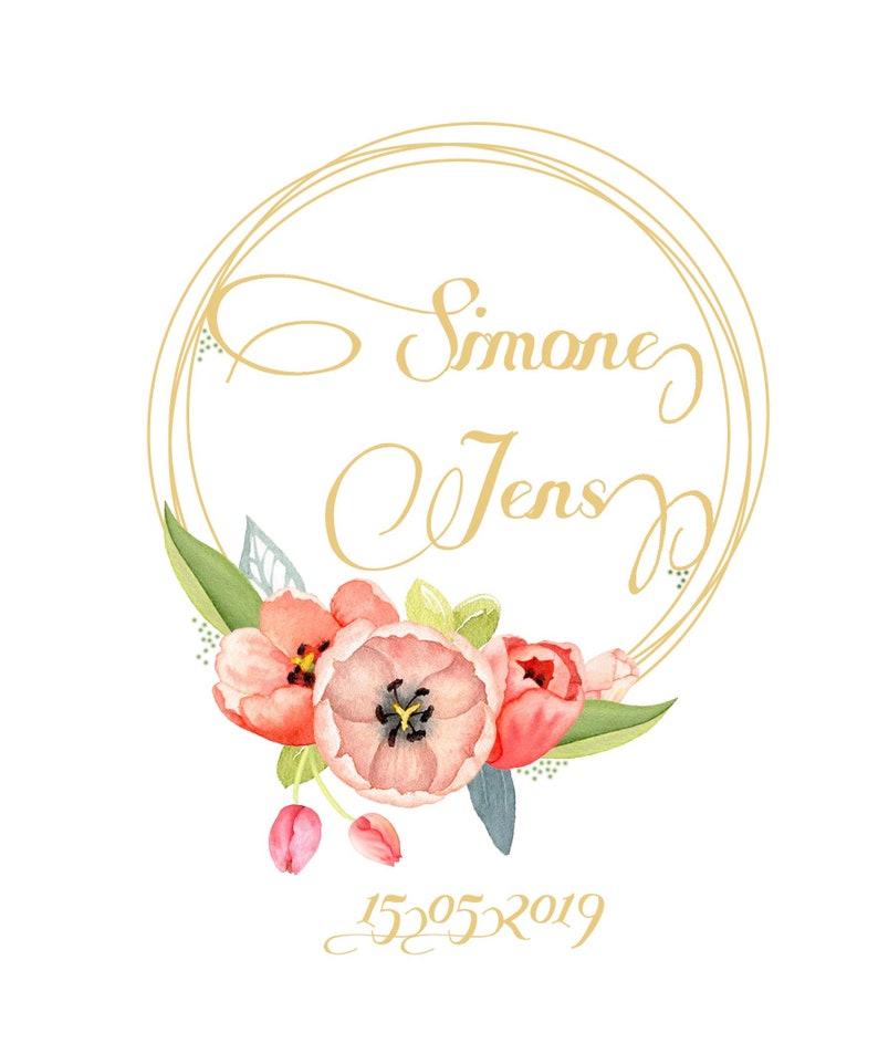 Wedding candle Tulip personalized