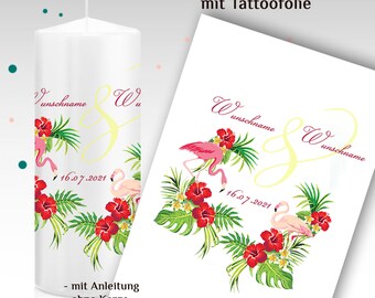 Tattoofolie für Hochzeitskerze "Victoria" DIY-Hochzeitskerze, bedruckte Wasserschiebefolie, Hochzeitskerze selber machen