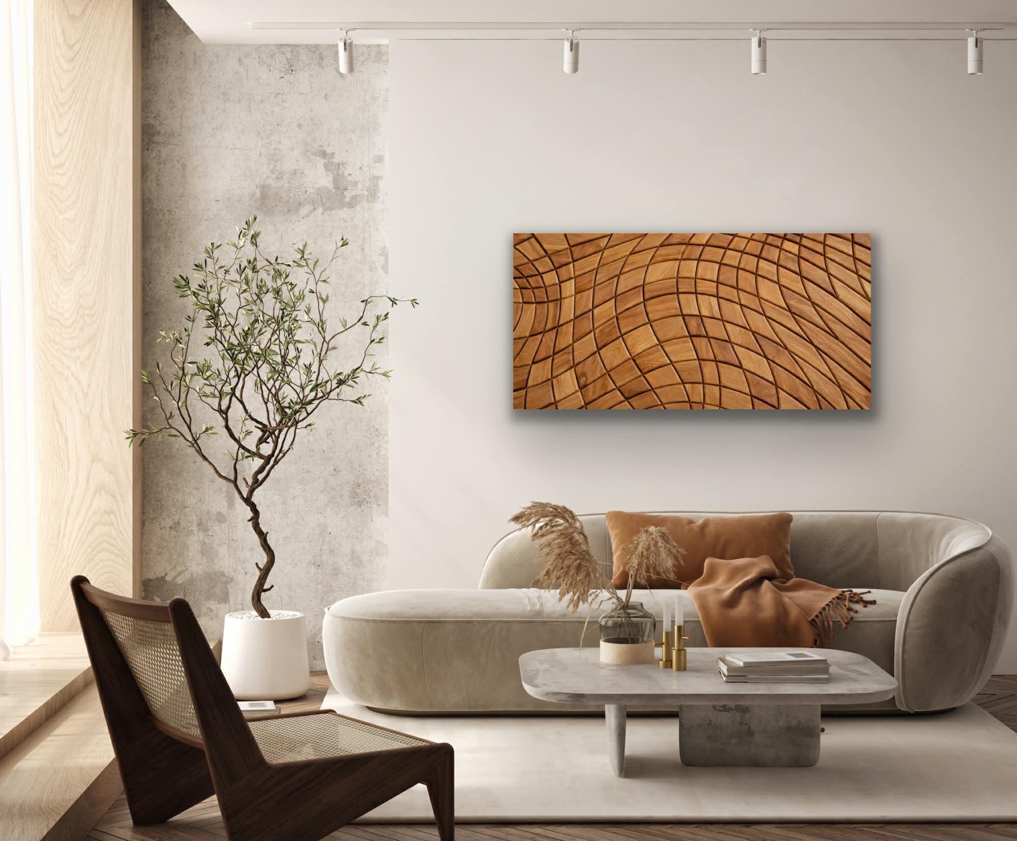 3D Oak Wood Panel – Handmade Geometric Wall Art – Natural Solid Wood ...