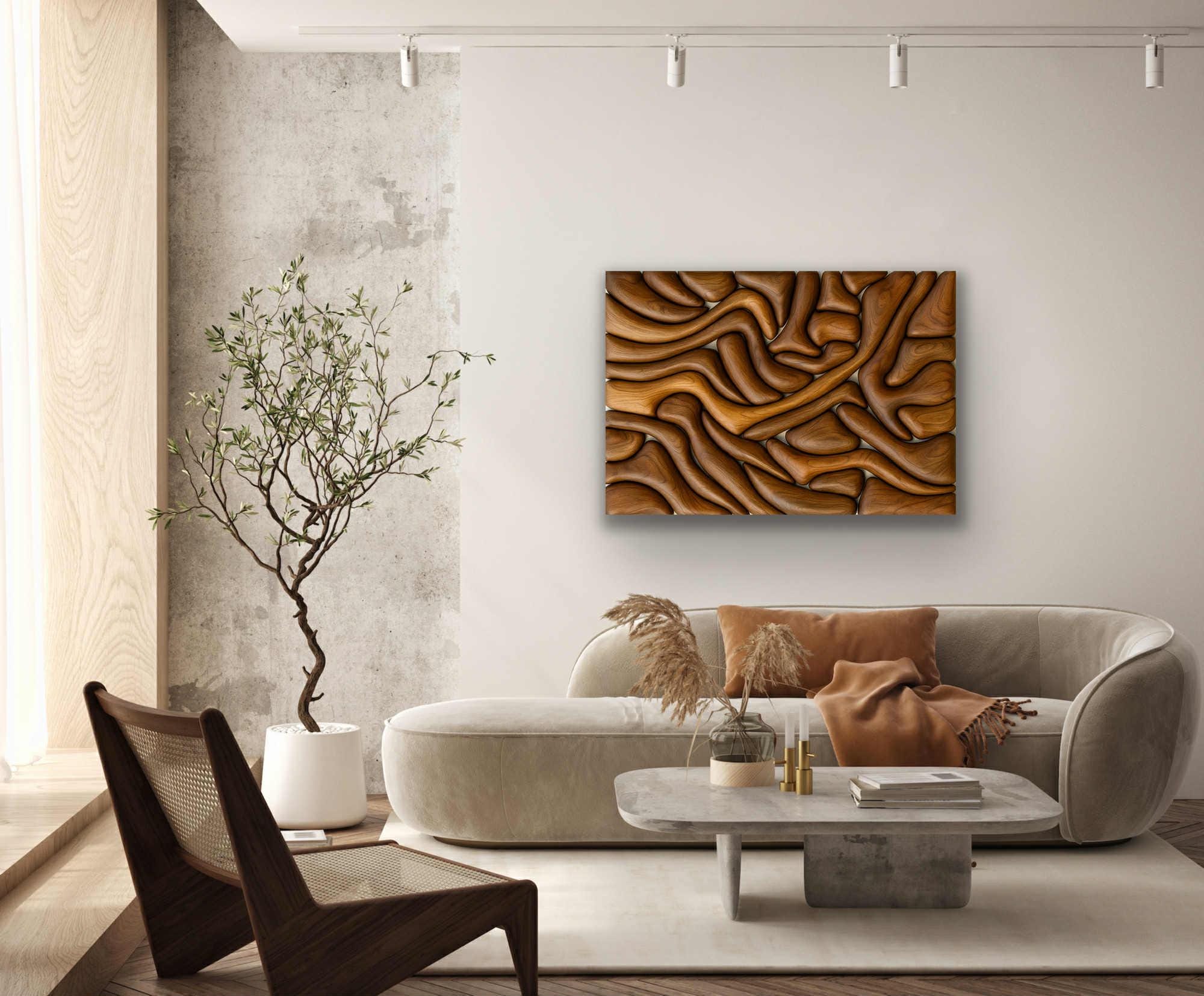 Handcrafted Organic Walnut Wall Art Panel – Natural Wood Sculpture