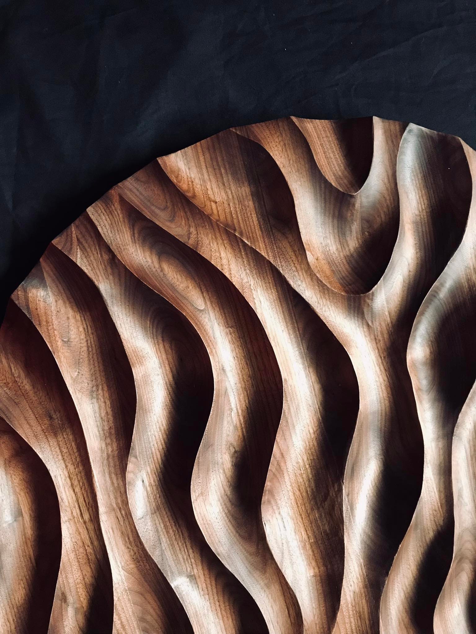 Wood Wall Art, Large Wood Sculpture, Round Wall Art, Solid Wood Wall