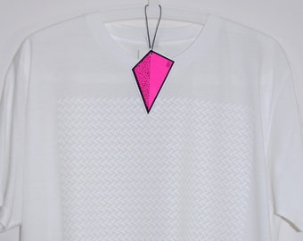 Geometric Monochrome Op-Art Triangle Design Hand Screen Printed Streetwear T-shirt