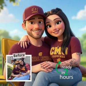 Ritratto personalizzato in stile Pixar – Illustrazione personalizzata del personaggio