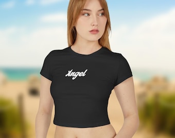Ängel babytröja, ekologisk bomullsängel-t-shirt, dambabytröja, ängel-t-shirt, yogatröja