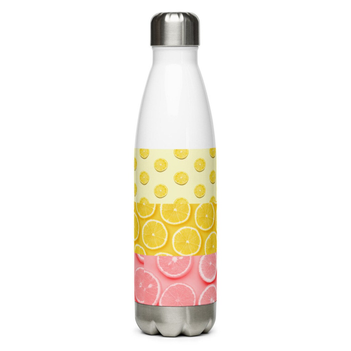 water bottle with lemons on it
