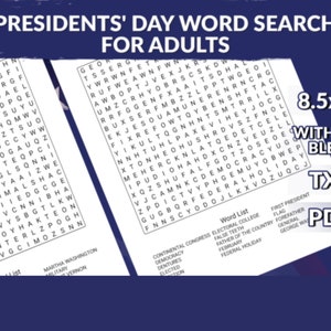 Presidents’ Day Word Search with Solutions | KDP Interior,Presidents&#39; Day Word Search Puzzles
