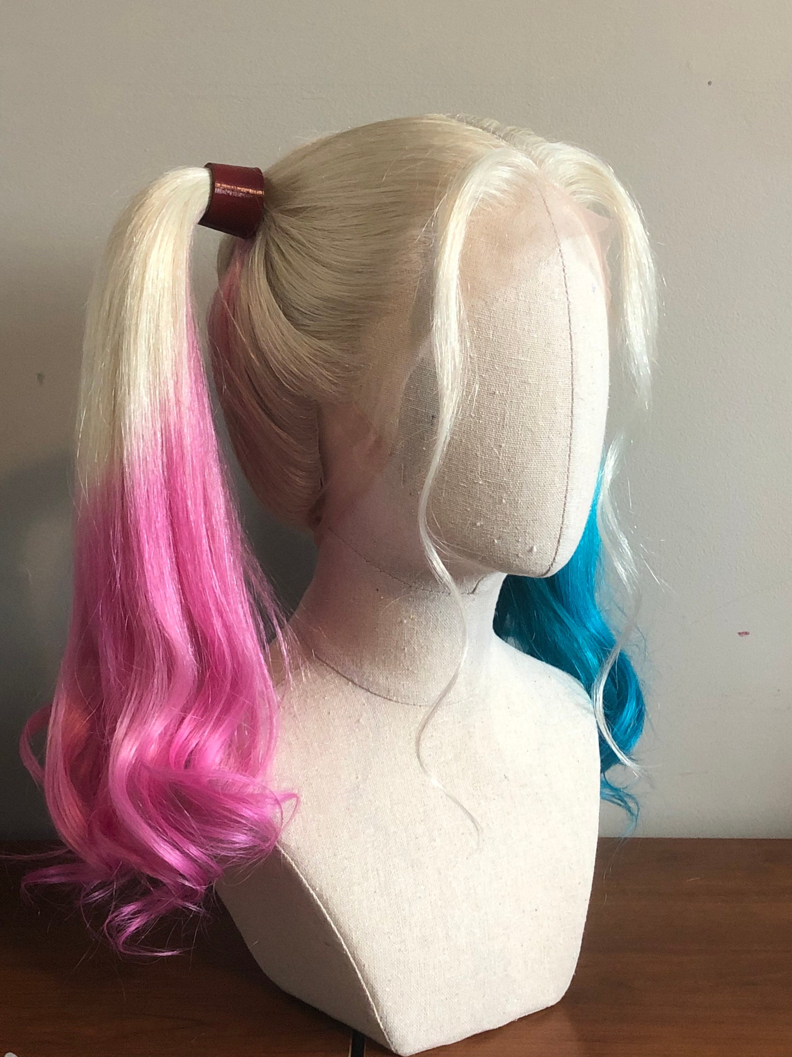 Harley Quinn Suicide Squad Human Hair Wig Etsy