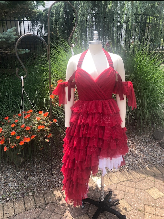 strapless open back dress Deep Red 1950s V-Neck Polka Dots Lapel Dress