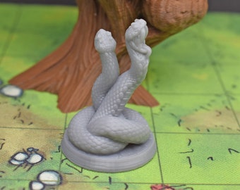 dnd Miniature Snakes for tabletop wargaming terrain games is 3D printed by GriffonCo Minis for dragon and dungeon games