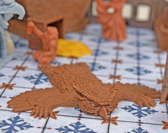 Owlbear Miniature Owlbear Rug dungeon terrain for ttrpg miniatures wargaming 3D Printed dnd terrain pieces