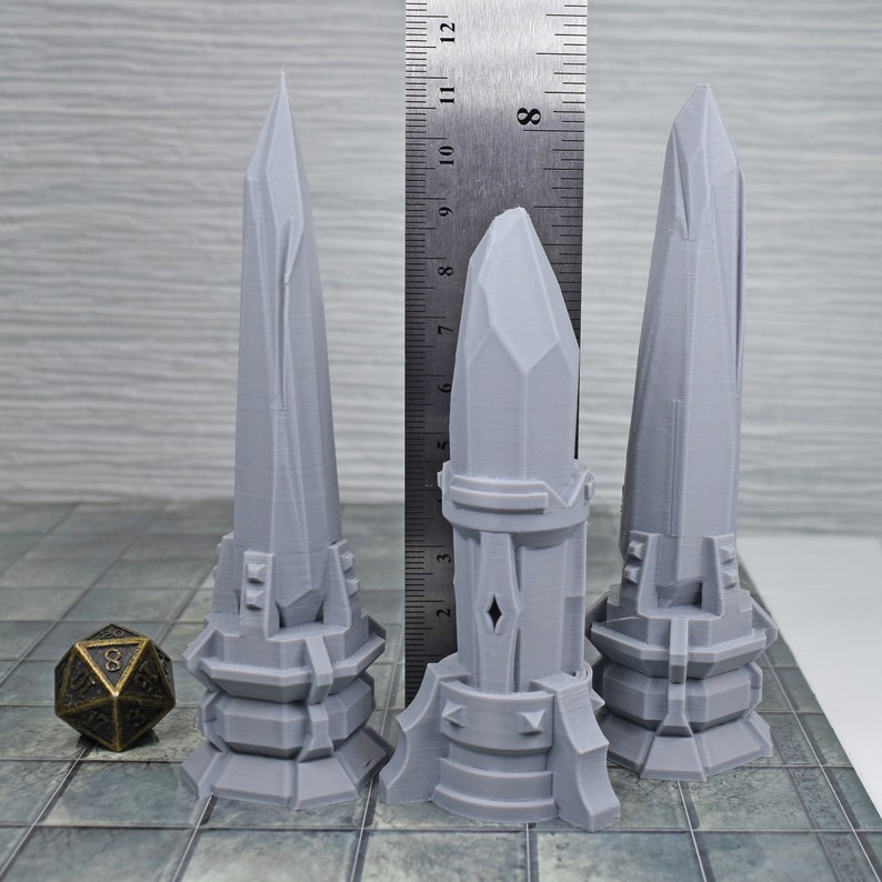 28mm Miniature Crystal Obelisks for Dungeons and Dragons or Etsy