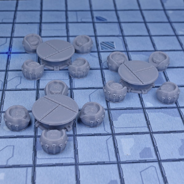 Scifi Terrain Scifi Bar Table Set to use as 28mm wargaming terrain for dnd miniatures as dnd terrain is 3D Printed by GriffonCo
