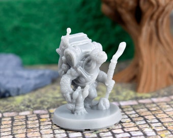 tortle miniature dnd Turtle Traveler unpainted miniatures for ttrpg wargaming terrain games is 3D printed