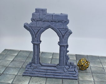 Tabletop wargaming Archway Ruins dnd Portal scatter terrain for wargames against dragons or traveling to dungeons is 3D printed