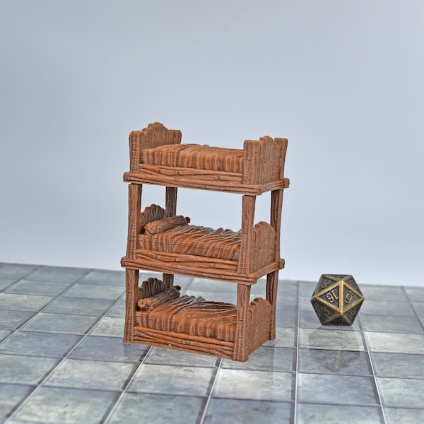 dnd terrain Triple Bunk Beds is 3d printed terrain to use as dnd accessories for tabletop terrain games and wargaming