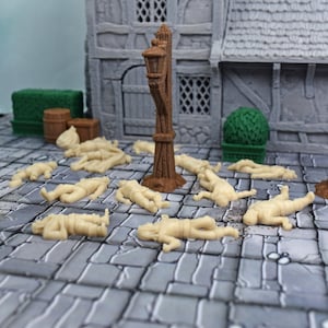 Dead Miniature Corpse Set of Dead Villagers dnd miniatures set for ttrpg miniatures wargaming 3D Printed unpainted miniatures