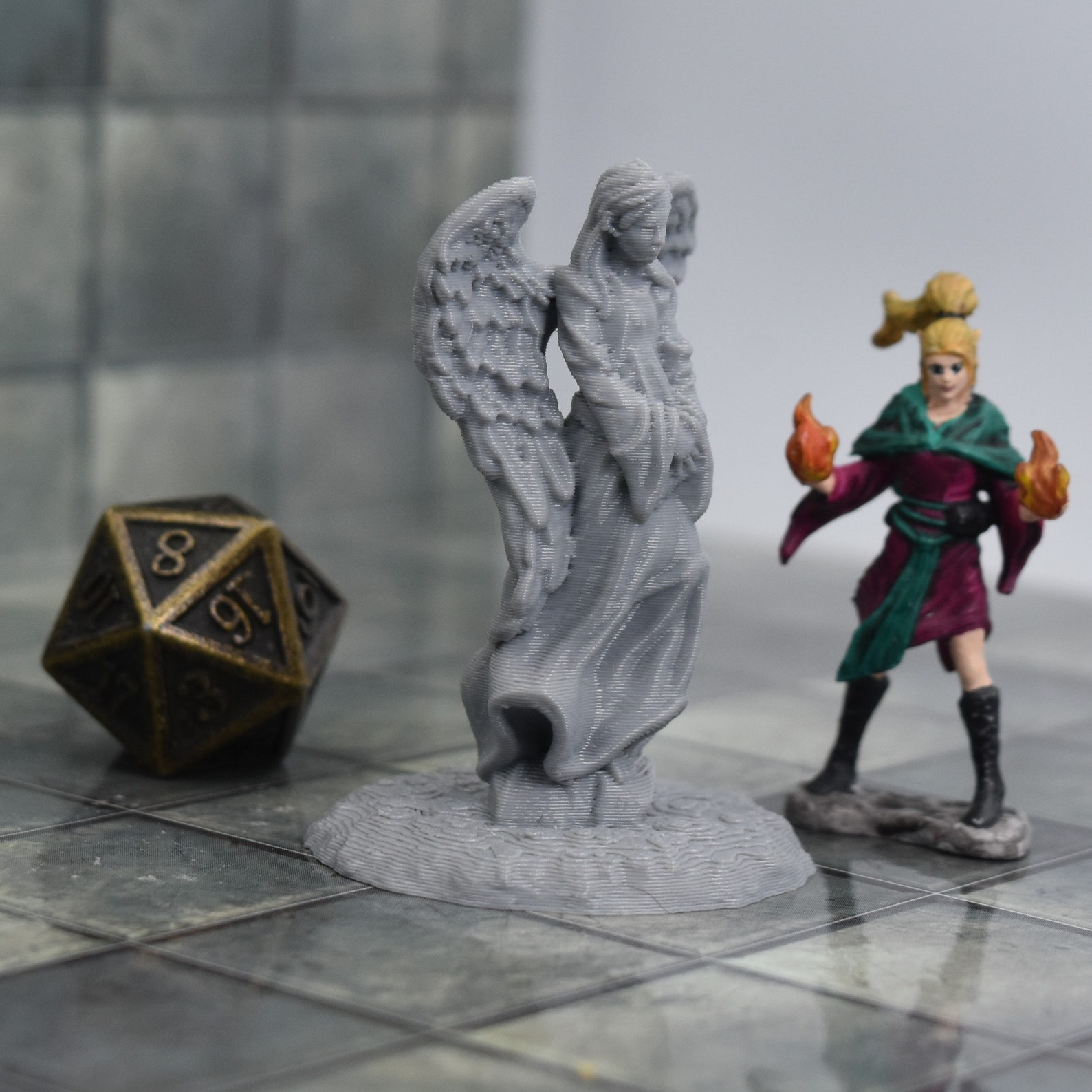 Miniature Angel Statue for Tabletop Miniature RPG Games like Etsy