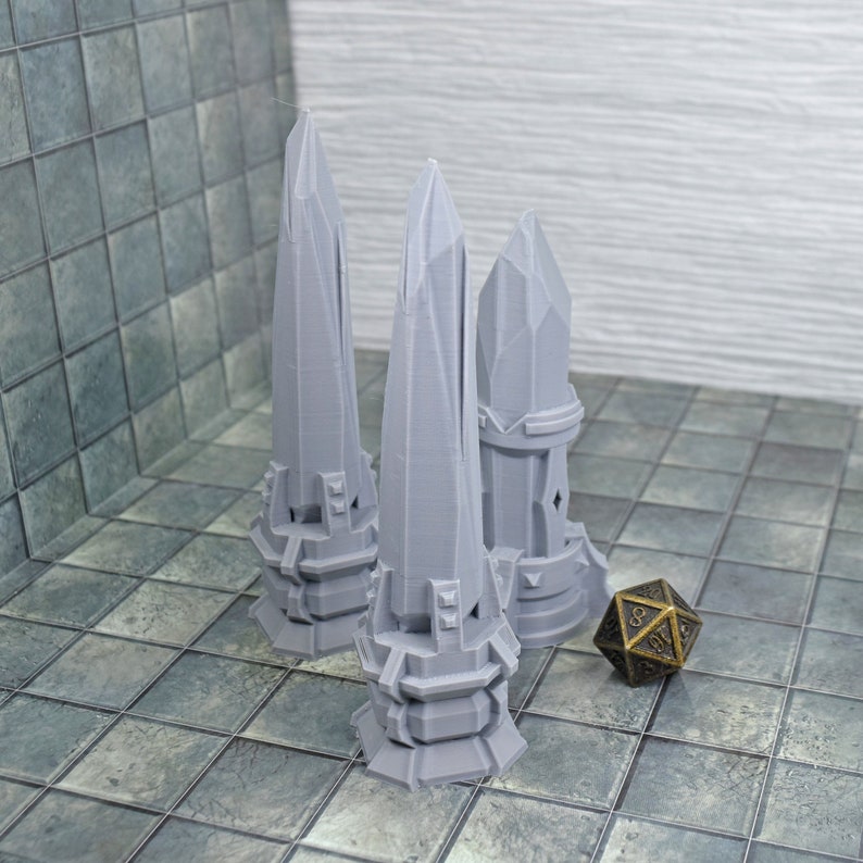28mm Miniature Crystal Obelisks for Dungeons and Dragons or Etsy