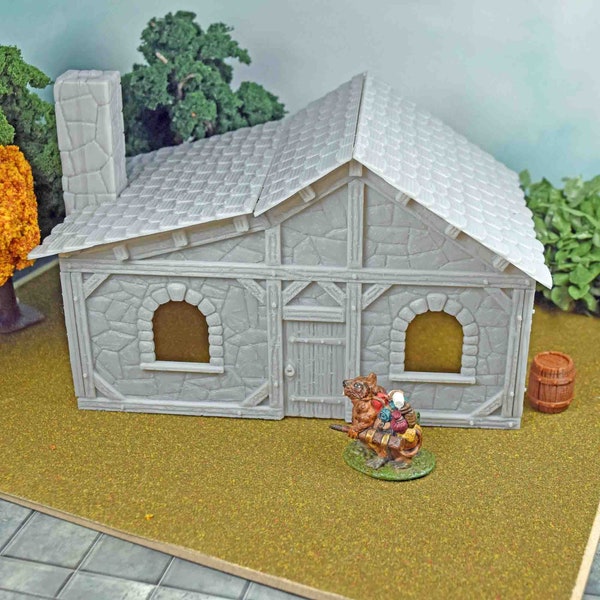 Tabletop wargaming terrain Building Bakery Stone dnd miniature pieces of scatter for rpg wargames is 3D printed and comes unpainted