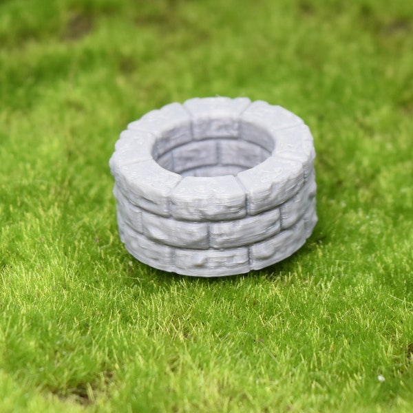 Dnd village terrain miniature Simple Well dnd terrain piece for 28mm fantasy terrain wargaming is 3d printed and used for dnd accessories