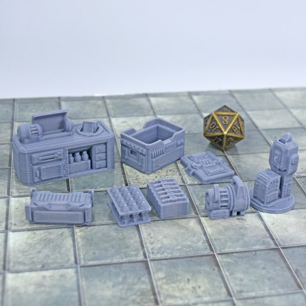 Scifi Terrain Scifi Scatter to use as 28mm wargaming terrain for dnd miniatures as dnd terrain is 3D Printed by GriffonCo
