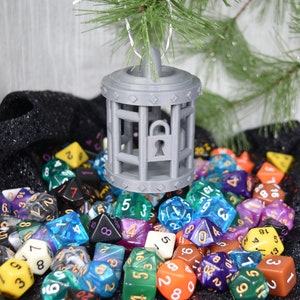 dnd gift Dice Jail Ornament for dungeon master gifts or dnd player gifts for tabletop gaming