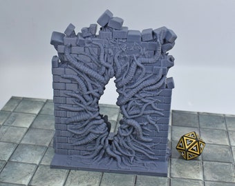 Tabletop wargaming Experiment dnd Portal scatter terrain for wargames against dragons or traveling to dungeons is 3D printed