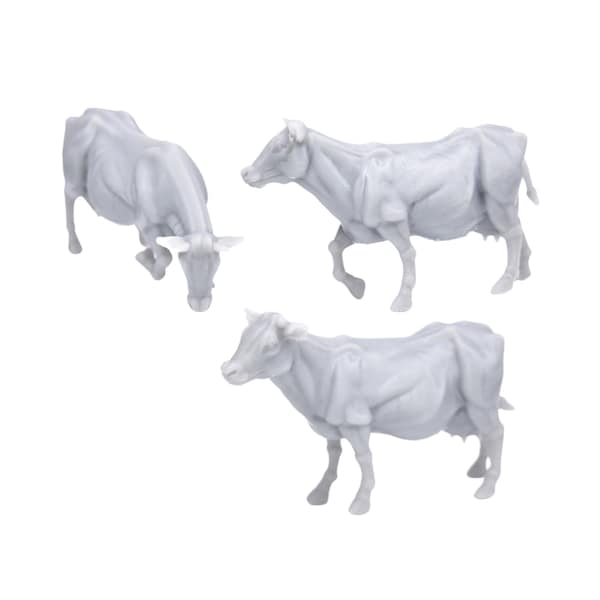 dnd miniature set of Cows Farm Animal unpainted miniatures for tabletop wargaming or diorama supplies like resin animal miniatures