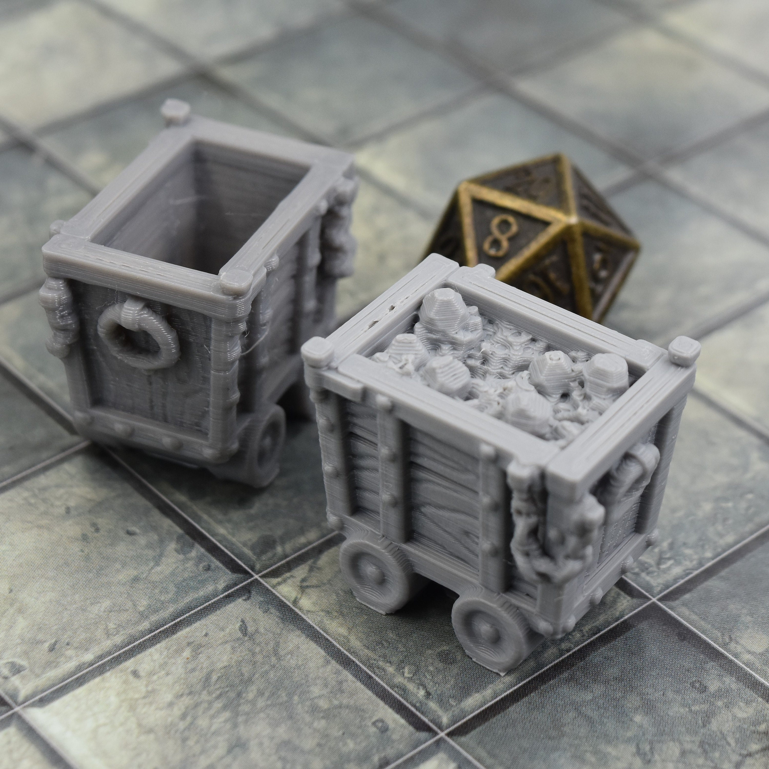 Mine Carts 28mm Miniature Terrain for Dungeons and Dragons Etsy