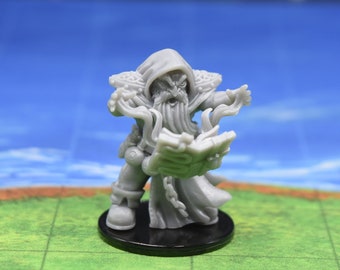 dnd dwarf miniature Kamil the Summoner unpainted miniatures for tabletop wargaming terrain games is 3D printed