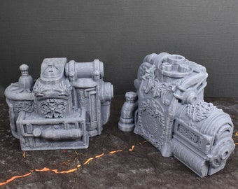 Dnd terrain Turbine Gearbox set scatter terrain pieces for tabletop wargaming terrain games is 3D printed