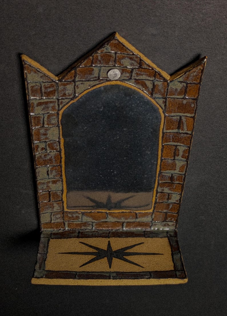 Ceramic Handmade Wall Mirror Shelf - Etsy