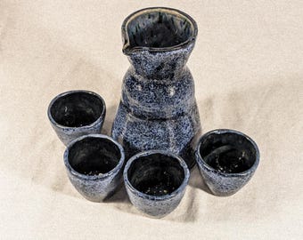 Ceramic Handmade Sake Set with Cups