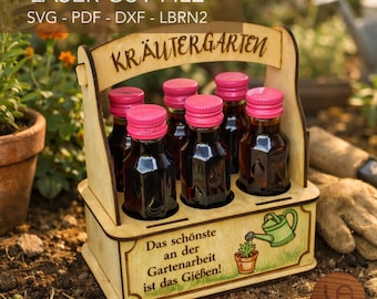 Herb garden - fun gift for gardeners, decoration, craft template, last minute, lantern art, SVG laser template