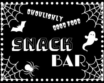 Ghoulishly Good Food Snack Bar Poster