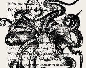 Digital Art Print The Kraken by Alfred Lord Tennyson