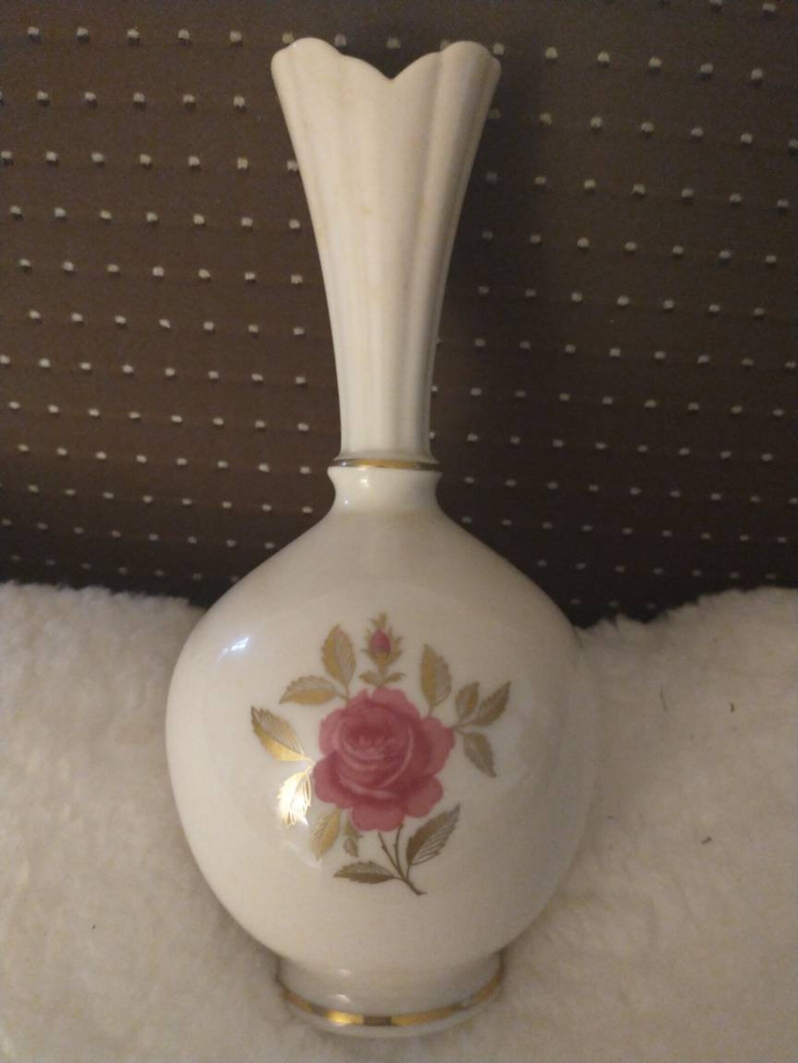 Lenox 8 Rose Bud Vase with Gold Trim Etsy