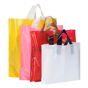 プラスチック製商品小売用ダイカットハンドルバッグ 20 枚