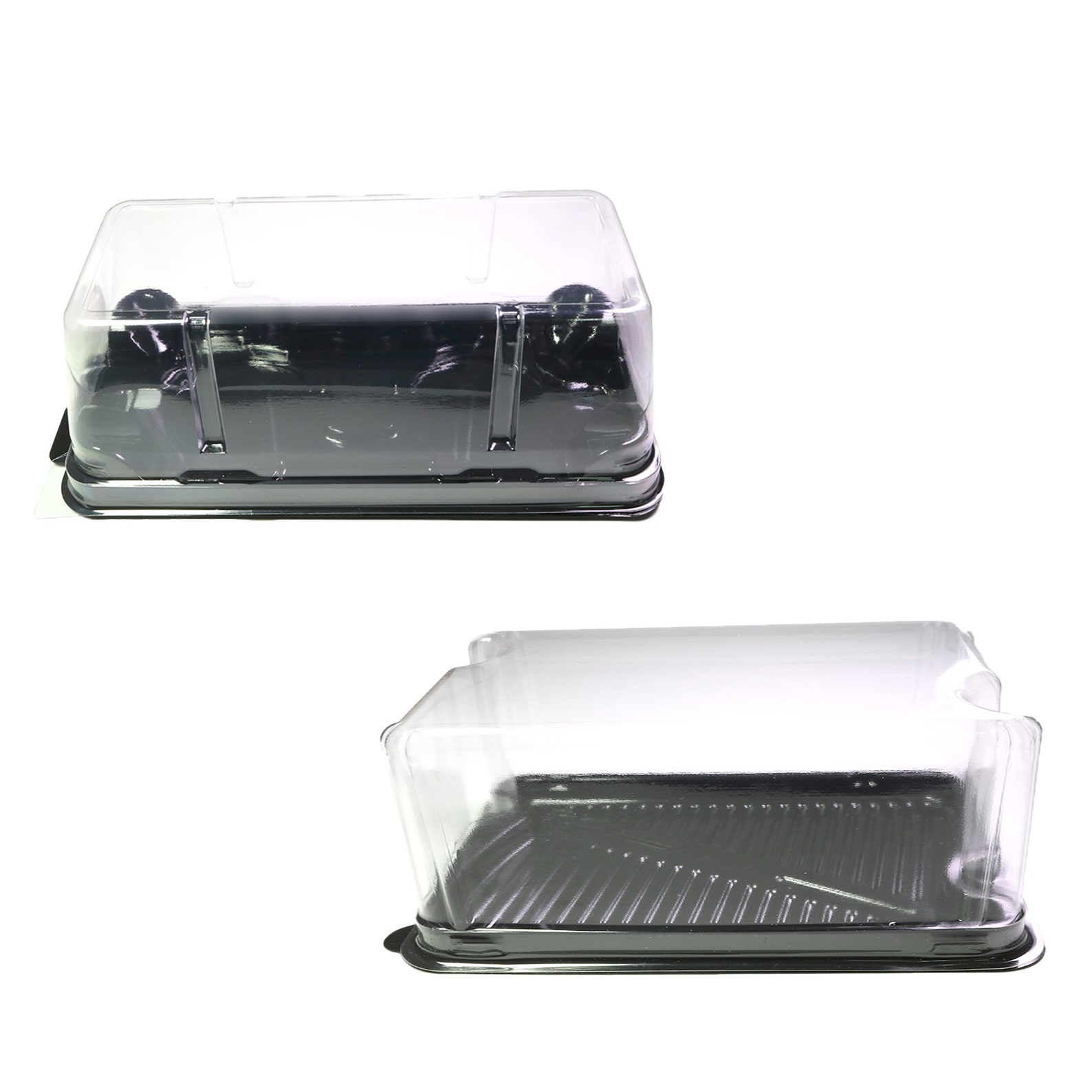 50/100/Sample Clear Lid with Black Base Box Size Pastry Bakery Etsy