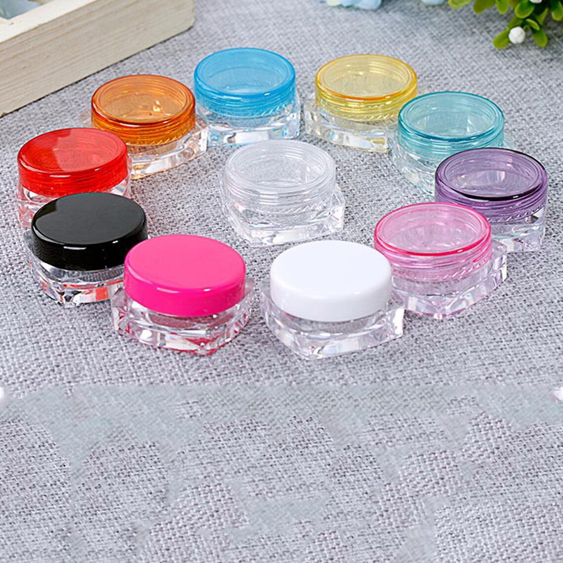 Set of 60 Multi-color Square Bottom Round Top Travel Jar Set - Etsy