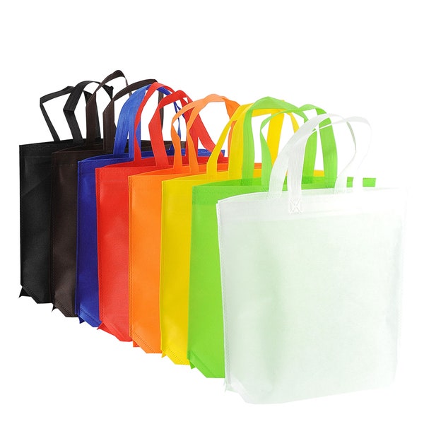 Pack of 20 Eco-Friendly Reusable Tote with Handle Non-Woven Foldable Gift Shopping Bags