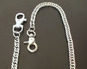 Trouser chain, key, Stainless steel purse chain with two sturdy carabiners manufactured in Germany.