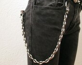 Robust trouser necklace with wolf head carabiner purse chain key chain bike chain made of stainless steel old-school manufactured in Germany New