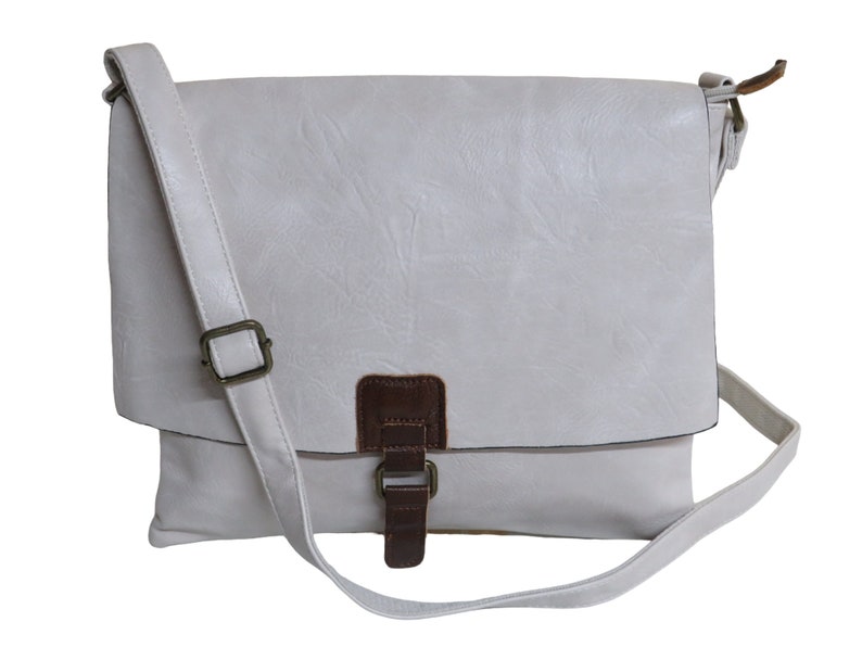 Messenger bag, shoulder bag, courier bag, shoulder bag, leather shoulder bag, plain bag, shoulder strap, laptop bag, leather bag Tasche Beige